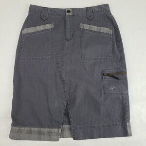 Columbia Crooked River Skirt Womens 8 Gray Knee Length Stretch Outdoor Pockets